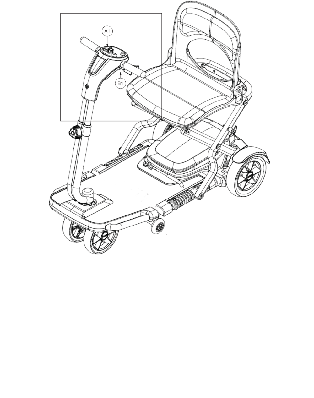 Folding Scooter W/ Led Console, Go Go S19 parts diagram