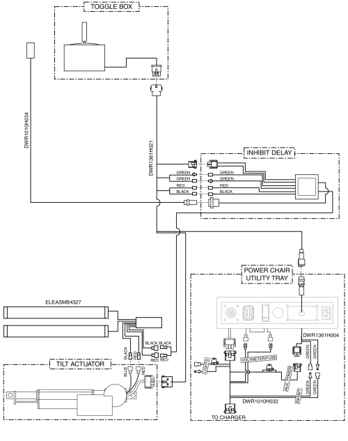 Electrical Diagram - Tilt Thru Toggle W/ Manual Recline, Remote Plus / Vsi, Gen 1 parts diagram