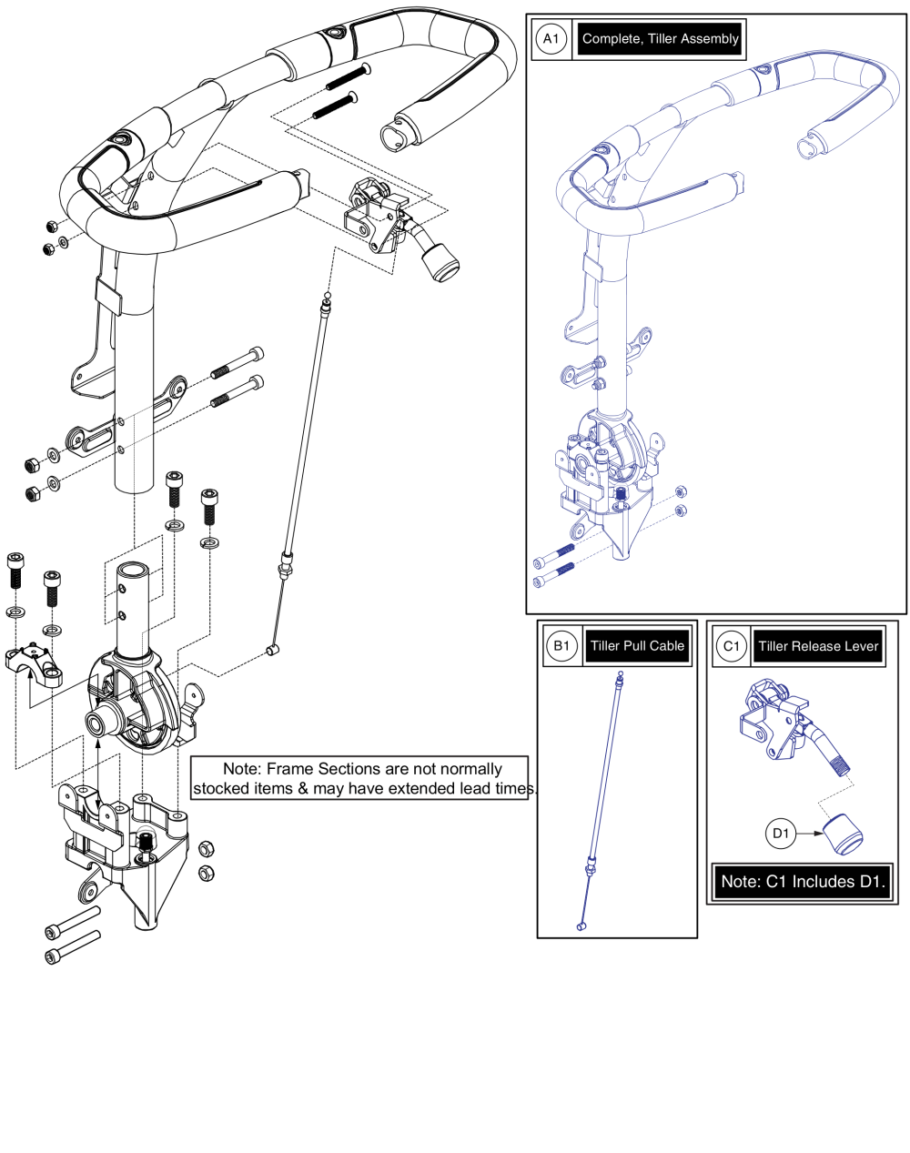 Tiller parts diagram