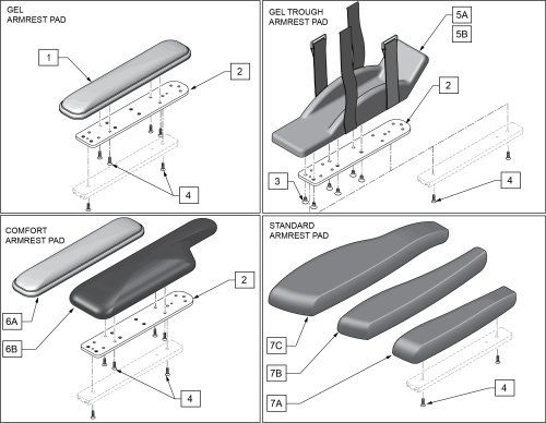 Armrest Pads Sedeo Pro parts diagram