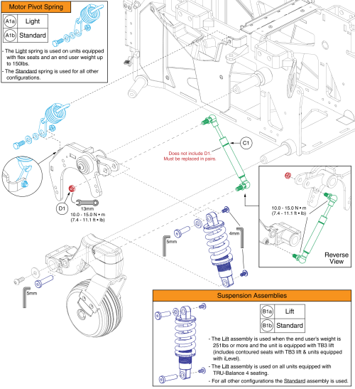 Front Suspension, Damper Shock, & Motor Spring, Q6 Edge 3 Stretto parts diagram