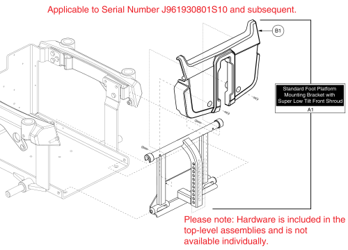 Super Low Tilt Battery Access Bracket W/shroud, Q6000z parts diagram