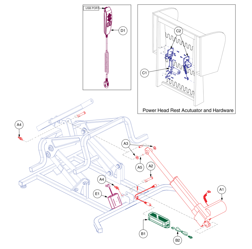 Sc950, Single Motor, Power Headrest Lift Chair parts diagram