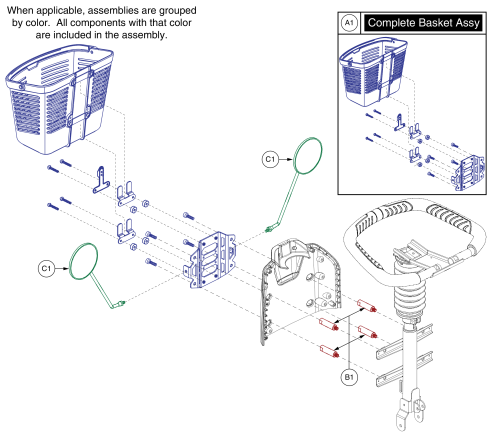 Basket Assy, Pursuit Sport - Mv714 parts diagram