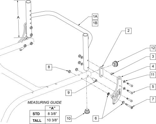 Non-folding Backrest- Qri parts diagram