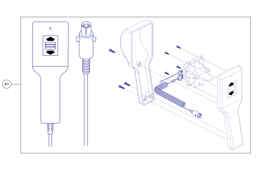 Hand Control Assembly, Dual Lead Motors, Led, No Logo parts diagram