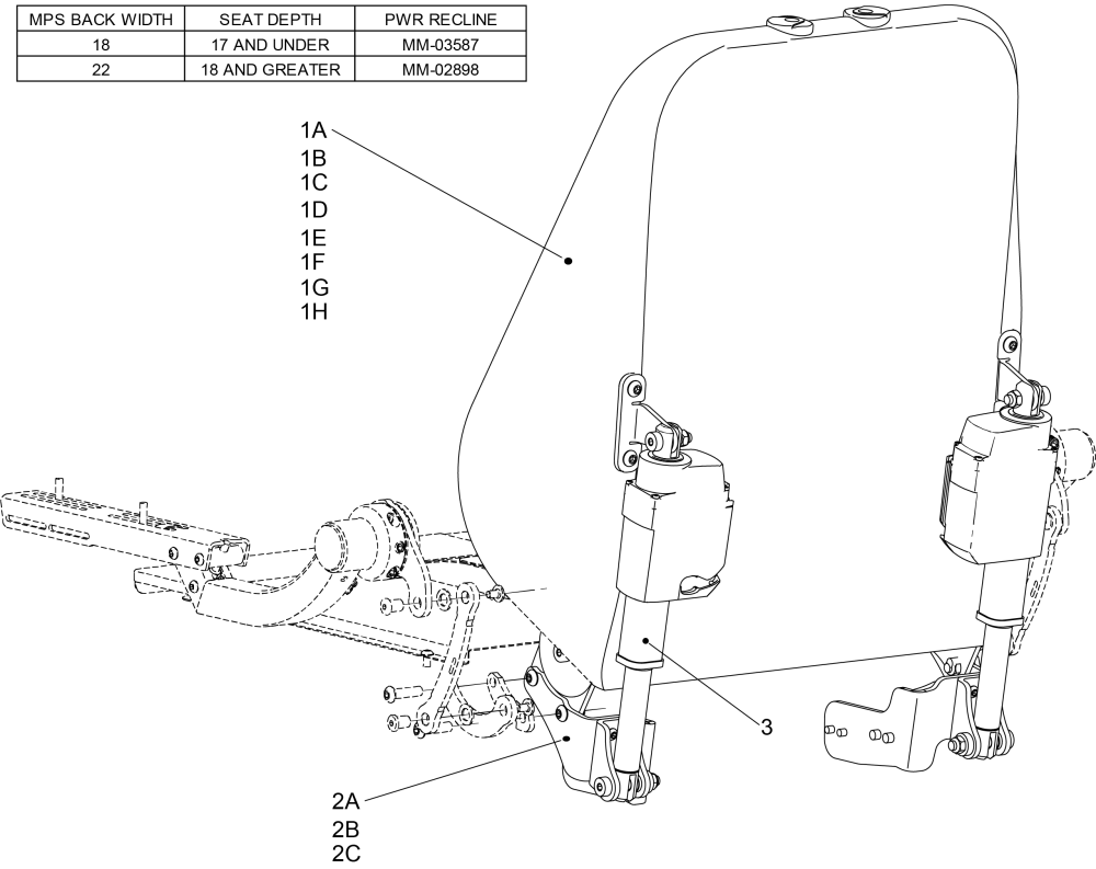 Mps Pwr Rec Asp Flexi Arms parts diagram