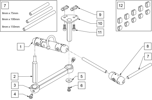 Pro & Lite Midline Mount Swing-away parts diagram
