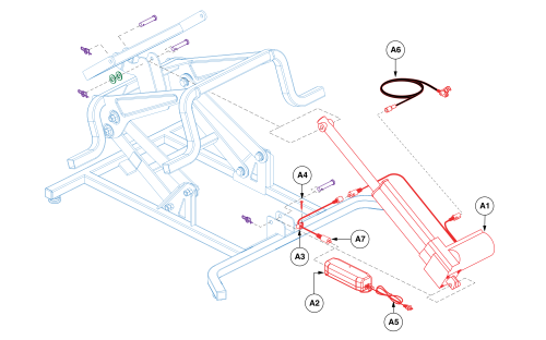 Lc406, Single Motor Lift Chair parts diagram