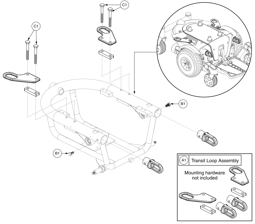 Unoccupied Transit Assy, Power Seat - J6 Va parts diagram