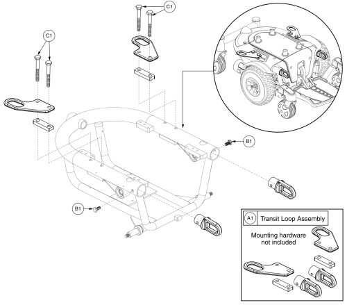 Unoccupied Transit Assy, Power Seat - J6 Va parts diagram