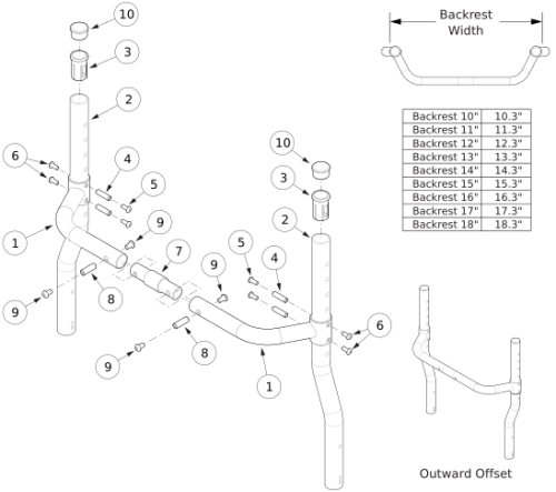 Little Wave Xp Offset Backrest parts diagram