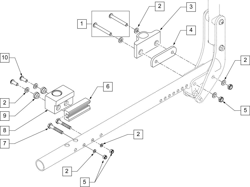 Dual Post Armrest Receiver -fixed parts diagram