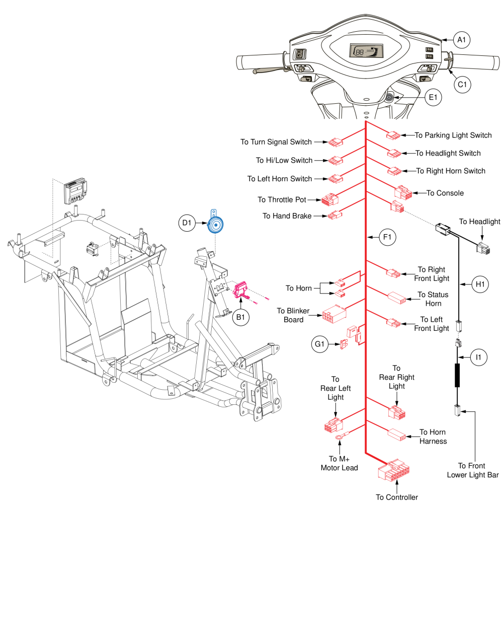 Console Assy, Baja® Raptor 2, 4wheel parts diagram