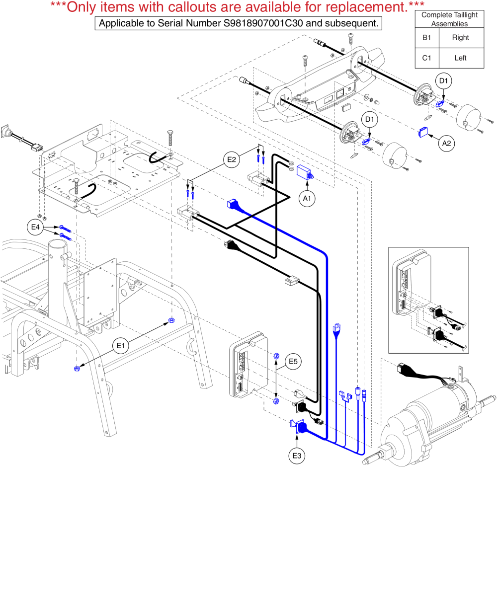 Hurricane Pmv5001 Rear Electronics, Wiring / Breaker / Lights (gen. 2).  (s/n S9818907001c30 And Sub.) parts diagram