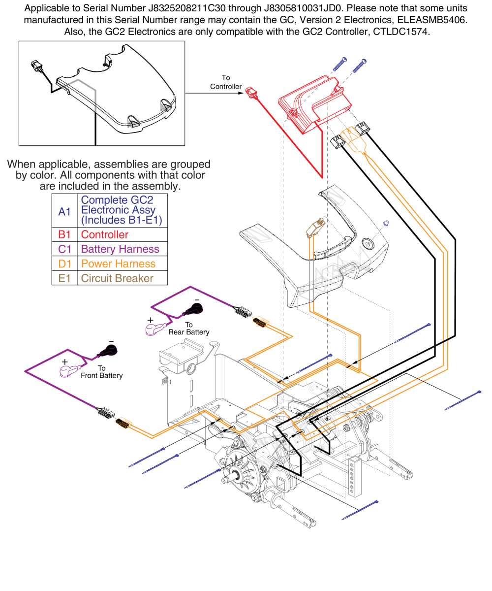 Electronics Assembly - Gc2 parts diagram