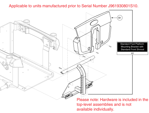 Std Foot Platform Mount / Batt. Access Bracket W/shroud, Q6000z parts diagram