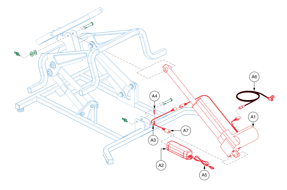 Nm158 Single Motor Lift Chair parts diagram