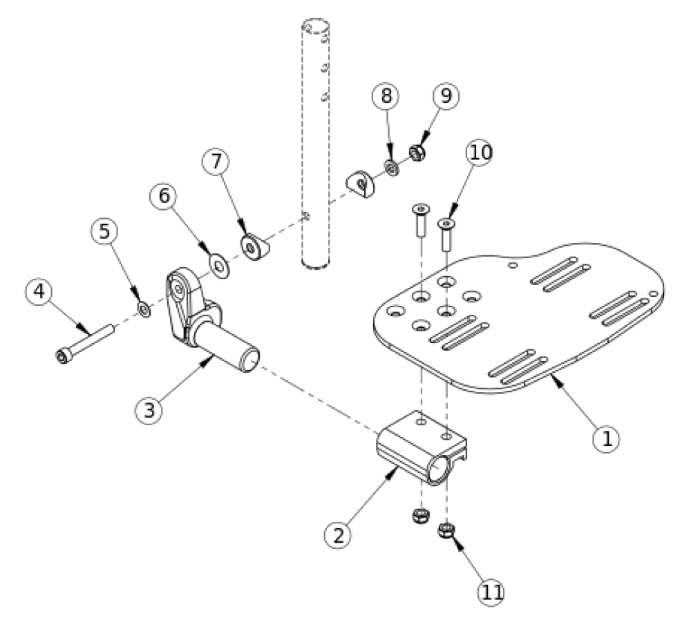 Angle Adjustable Footplate - Elevating Leg Rest parts diagram