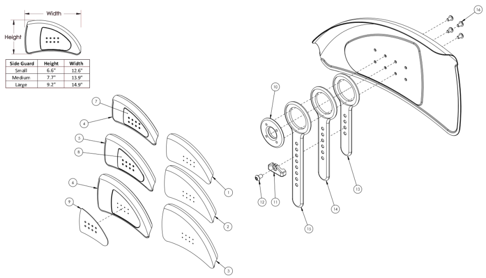 Catalyst Adjustable Fender Side Guard parts diagram