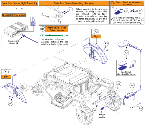 Lighting Fenders W/ 4 Pin Module, 4front Series parts diagram