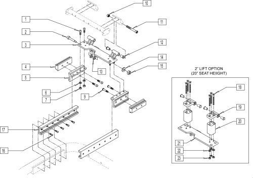 S626 Tilt Seat Sliding Plate Assembly Discontinued parts diagram