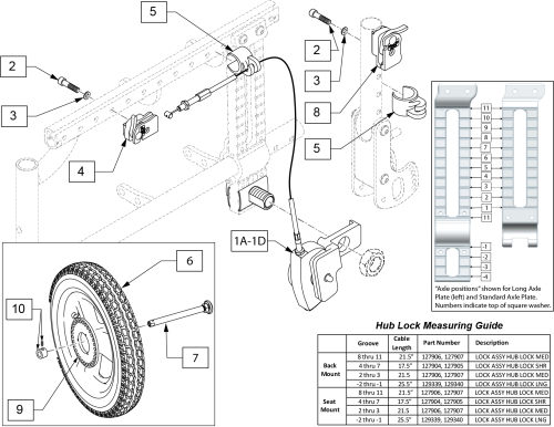 Hub Lock Lever Release Mag Wheel X'cape parts diagram