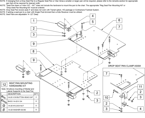 Reg & Drop Seat Pan (sn Prefix Irs Or Irse Only) parts diagram