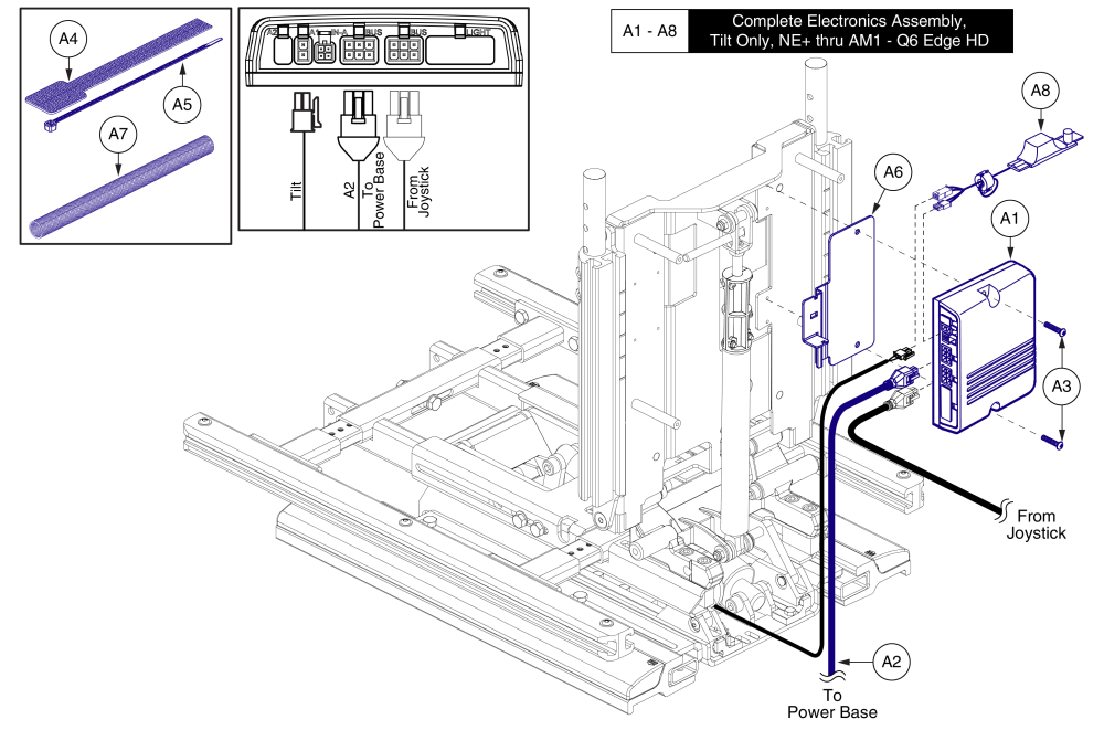 Tilt Only Thru Am1 W/ Bus Cable And Hardware, Tb3 Seating On Q6 Edge Hd parts diagram