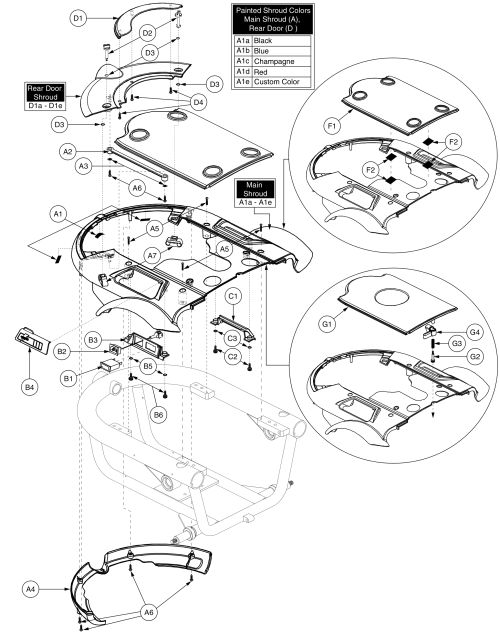 Shroud Assembly, Onboard Charger, Jazzy 610 parts diagram