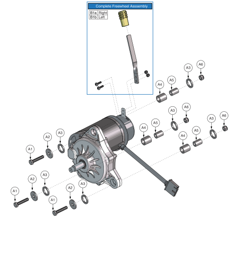 Freewheel Release Lever And Motor Mounting Hardware parts diagram