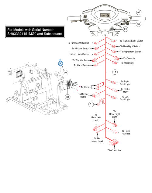 Console Assy, Raptor (for Models With Serial Number Sh833321151mg0 And Subsequent) parts diagram