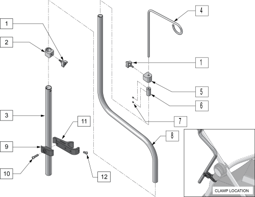 Iv Pole Assembly W/base parts diagram