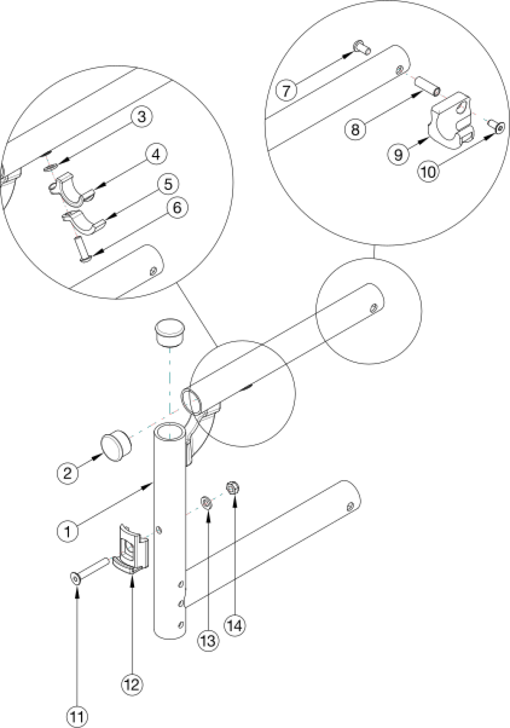 Catalyst Heavy Duty Swing Away Front Frame parts diagram