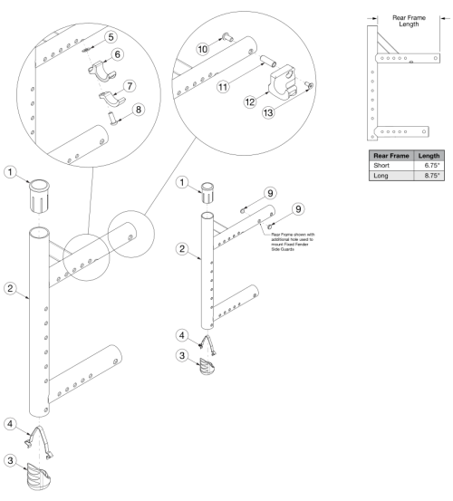 Catalyst 5vx Rear Frame parts diagram