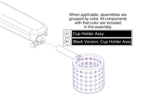 Cup Holder Assy, Jazzy Passport / I-go+ parts diagram