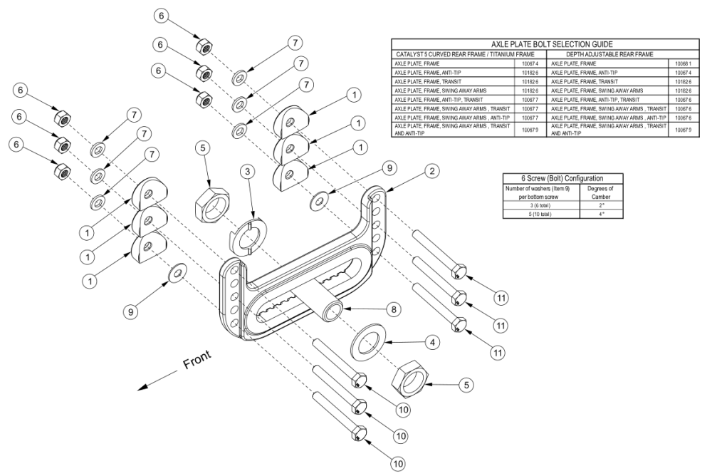 Catalyst 5 Universal Axle Plate parts diagram