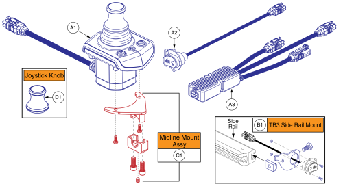 Q-logic 3 Stand Alone Joystick Assy parts diagram