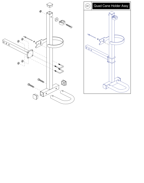 Quad Cane Holder (rear Accessory Mount) parts diagram