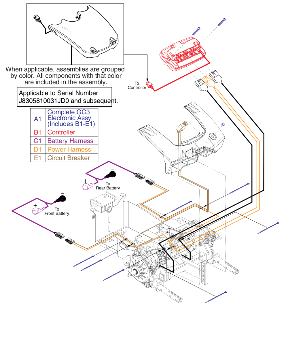 Electronics Assembly - Gc3 parts diagram