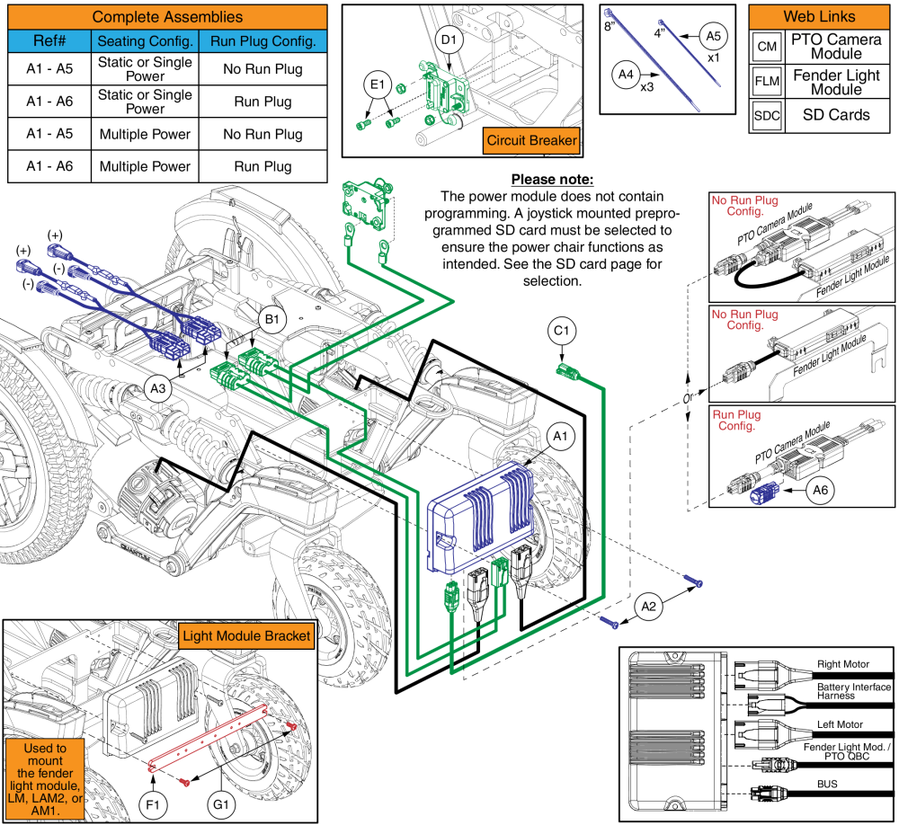 Ql3 Electronics, Light Fenders / Pto Qbc, 4front 2 parts diagram