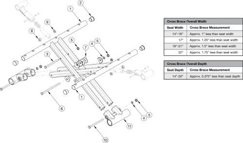 Catalyst Aluminum Cross Braces - Growth parts diagram