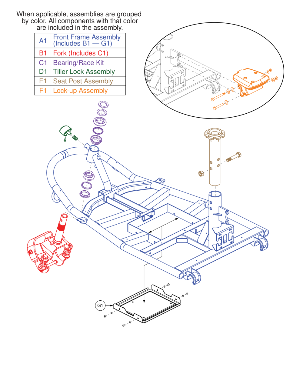 Front Frame Assembly, Revo 2.0 parts diagram