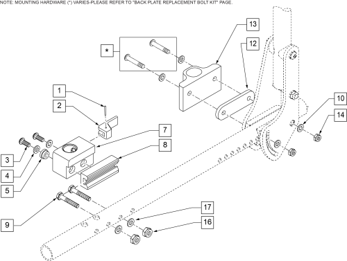 Dual & Dual Post Height Adj Armrest Receiver parts diagram