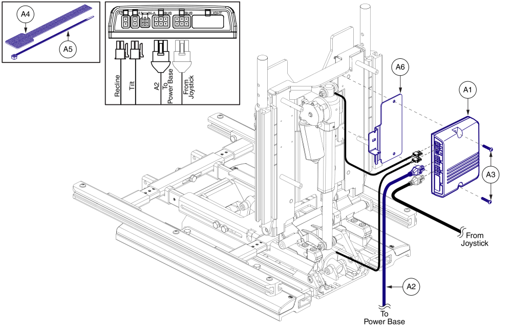 Tilt & Recline, Am2, Harnesses And Hardware, Tb3 / Ne+ parts diagram