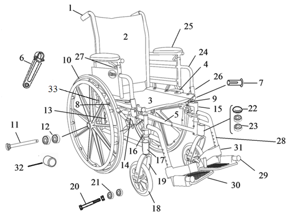 Cruiser X4 Wheelchair Replacement Parts By Drive Medical Wheelchair cruiser-x4-wheelchair-replacement-parts-by-drive-medical-wheelchair