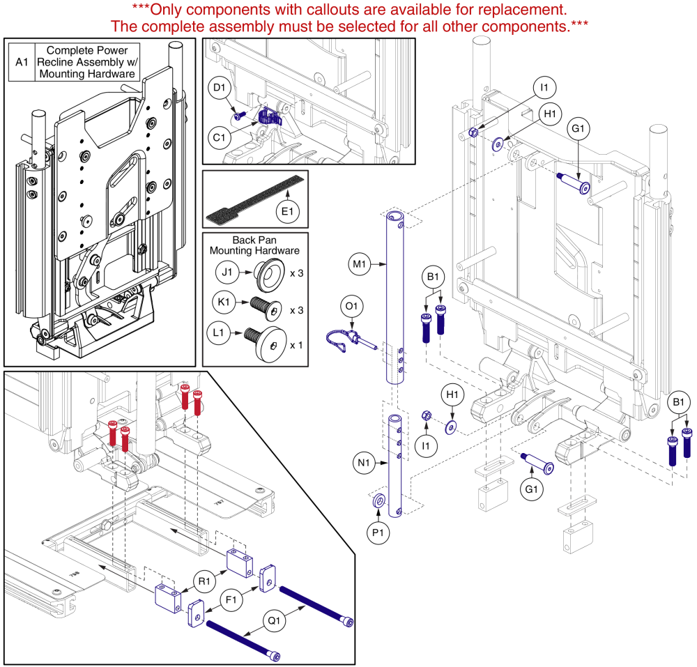 Static Back, Seat Only Tb3, Occupied Transit parts diagram