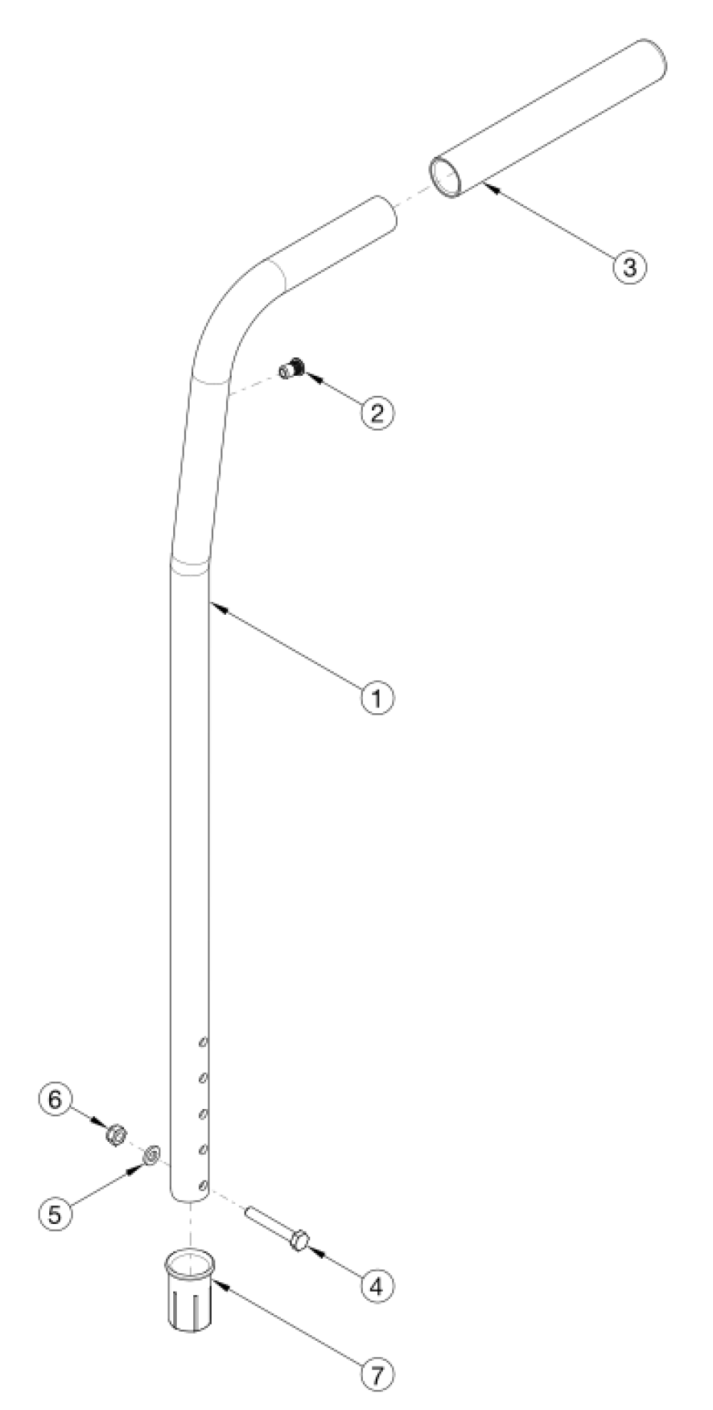 Catalyst E Backrest - 8 Degree Bend parts diagram