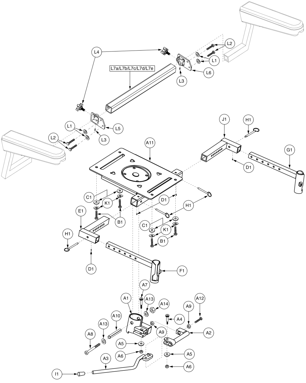 Friction Lock - Dlx Contour - Front Riggings parts diagram