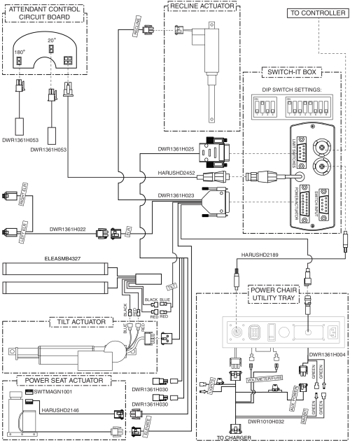 Electrical Diagram - Sync Tilt / Comb Legs W/ Ind Recline, Elevate, Comb Legs, Switch-it parts diagram